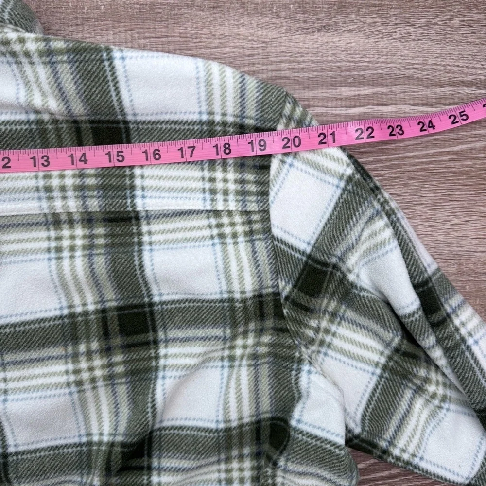 Eddie Bauer Men's L Fleece‎ Plaid Shacket Outdoor Cabin Fleece Shirt Jacket